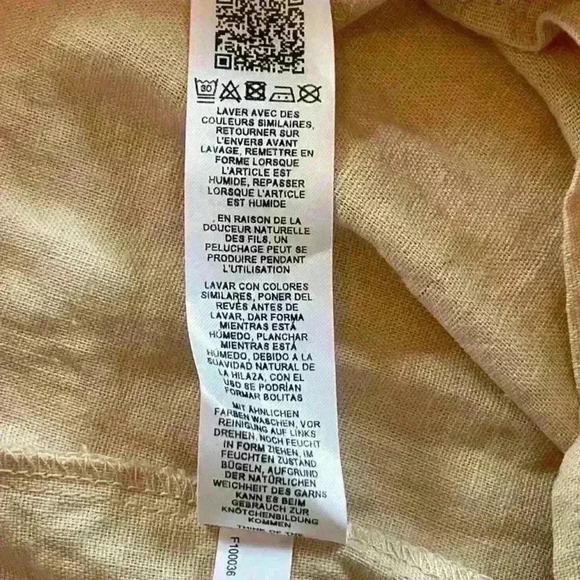 ASOS Design Nipped in Waist Mini Dress Neutral Linen Blend Size 12 - Picture 12 of 12